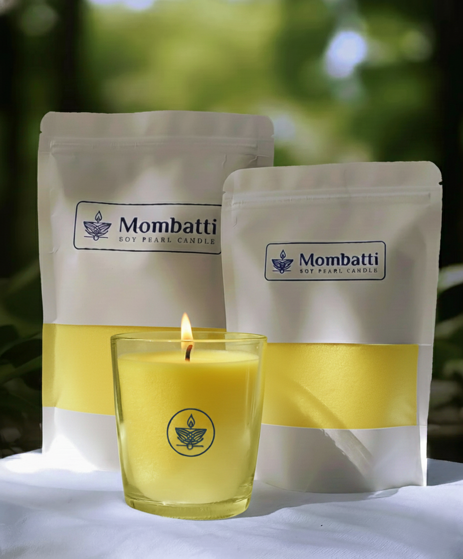 Lemon Pearled Candle (With Vase)