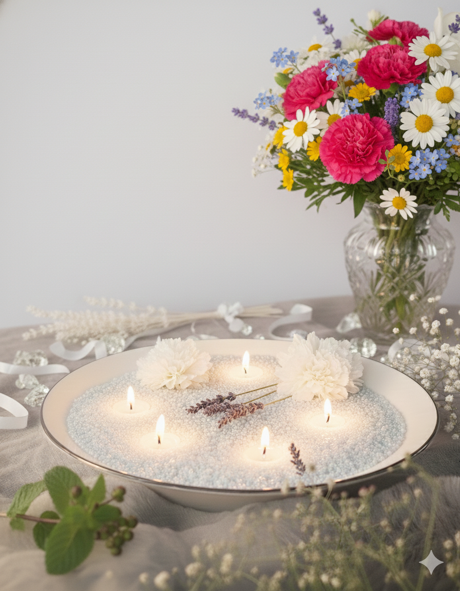 White Pearled Candle