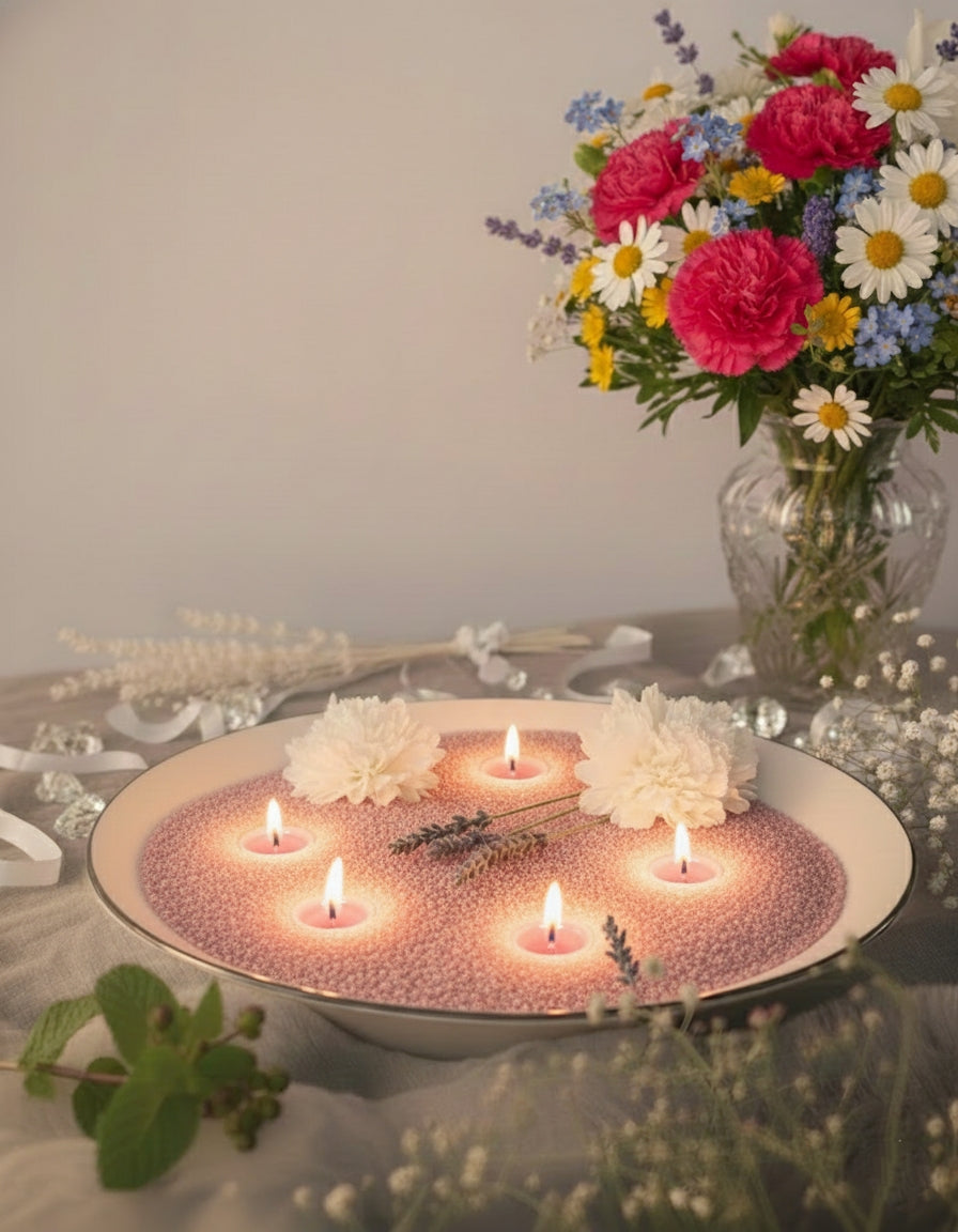 Rose Pearled Candle