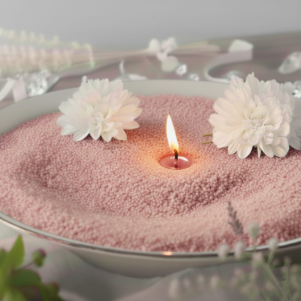 Rose Pearled Candle