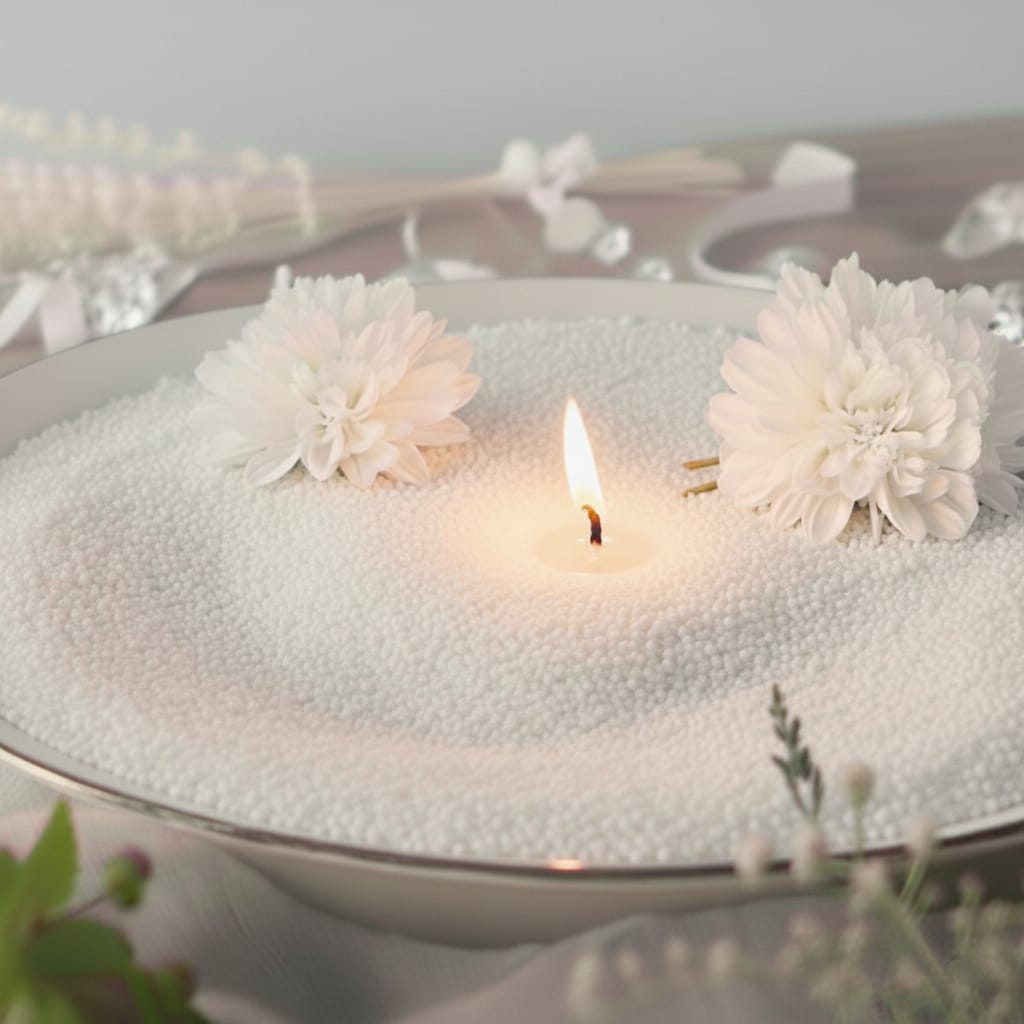 White Pearled Candle